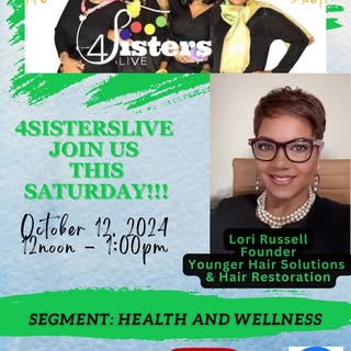 Join me tomorrow on 4SistersLive on FB as we discuss domestic violence, hair loss and how they can b
