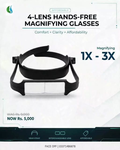 Precision shouldn't come with a price tag✨

Introducing our 4-Lens Hands-Free Magnifying Glasses — a