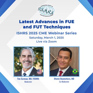 Register for the next edition of our 2025 CME webinar series, ‘Latest Advances in FUE and FUT Techni
