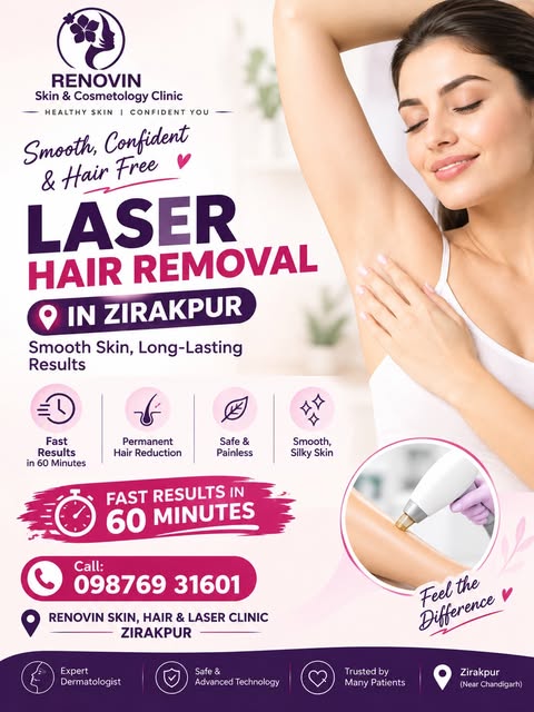 Tired of shaving, waxing & frequent hair removal?
Experience Laser Hair Removal in Zirakpur for smoo