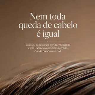 ⚠️ Nem toda queda de cabelo é igual. 
Entender se o seu caso é eflúvio ou alopecia define o sucesso 