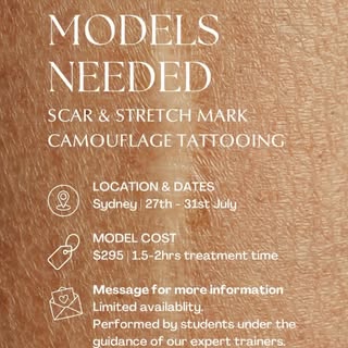 ✨ MODELS NEEDED ✨

We’re looking for models for our Scar & Stretch Mark Camouflage Tattooing trainin
