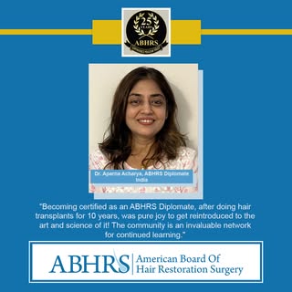"Becoming certified as an ABHRS Diplomate, after doing hair transplants for 10 years, was pure joy t