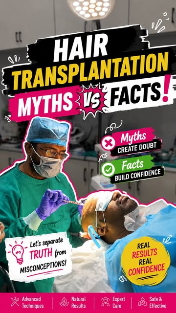 Hair Transplantation: Myths vs Facts 🧑‍⚕️✨

Still believing that hair transplantation is painful, l