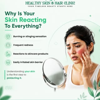 Sensitive skin may react more easily to environmental and skincare triggers.
#Sensitiveskin #Skinhea