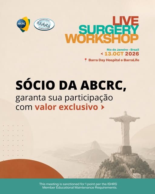 O Live Surgery Workshop ABCRC, que será realizado em 13 de outubro na cidade do Rio de Janeiro, será