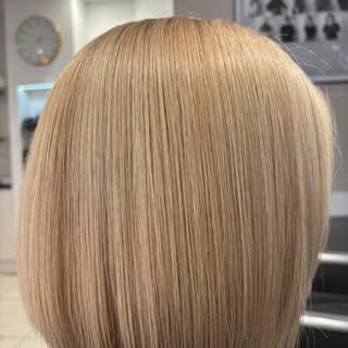 Healthy hair and a blunt bob. The perfect combination for hair at its best. Cut & coloured every six