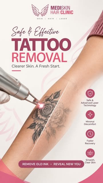 Thinking about removing an old tattoo? 🖋️
Advanced laser tattoo removal can help fade unwanted ink 