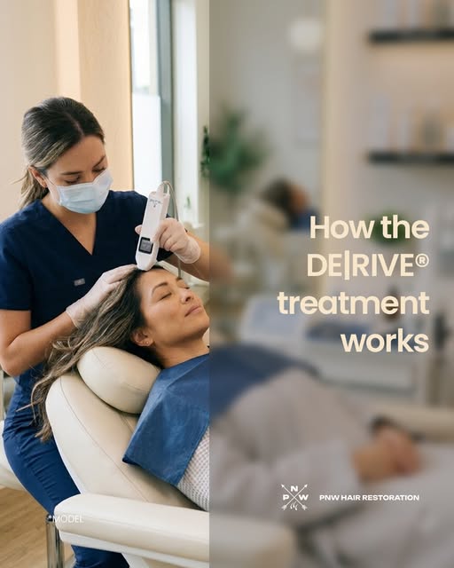 A DE|RIVE® Ultra+ session breaks down into three simple steps: scalp preparation, serumapplication, 