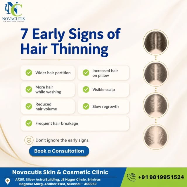 Noticing your hair getting thinner? Don't ignore the early signs.

Hair thinning often starts gradua