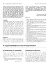 In Support of Follicular Unit Transplantation