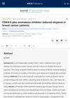 CDK4/6 plus aromatase inhibitor-induced alopecia in breast cancer patients.