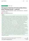 Therapeutic Potential of Trichosanthes Dioica Plant (Pointed Gourd) – A Review