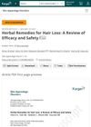 Herbal Remedies for Hair Loss: A Review of Efficacy and Safety