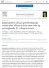 Enhancement of hair growth through stimulation of hair follicle stem cells by prostaglandin E2 collagen matrix