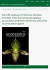 GC-MS analysis of rhizome ethanol extracts from Curcuma aeruginosa accessions and their efficiency activities as anticancer agent