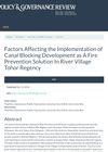 Factors Affecting the Implementation of Canal Blocking Development as A Fire Prevention Solution In River Village Tohor Regency