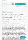 Roles of Melatonin in Goat Hair Follicle Stem Cell Proliferation and Pluripotency Through Regulating the Wnt Signaling Pathway