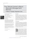The Clinical Center’s Blood Glucose Management Service