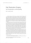 Hair Restoration Surgery: Hair Transplantation and Micrografting