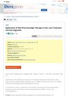 Application of Non-Pharmacologic Therapy in Hair Loss Treatment and Hair Regrowth