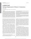 Androgen Replacement in Women: A Commentary