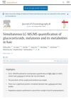 Simultaneous LC-MS/MS quantification of glucocorticoids, melatonin and its metabolites in hair
