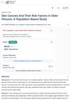 Skin Cancers And Their Risk Factors In Older Persons: A Population-Based Study