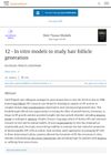 In vitro models to study hair follicle generation