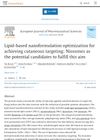Lipid-based nanoformulation optimization for achieving cutaneous targeting: Niosomes as the potential candidates to fulfill this aim