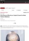 Oral Drug as Effective as Topical Cream for Male Pattern Baldness