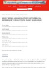 ADULT ACNE: A CLINICAL STUDY WITH SPECIAL REFERENCE TO POLYCYSTIC OVARY SYNDROME