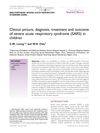 Clinical Picture, Diagnosis, Treatment, and Outcome of Severe Acute Respiratory Syndrome (SARS) in Children