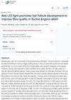 Red LED light promotes hair follicle development to improve fibre quality in Su line Angora rabbit