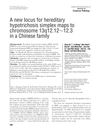 A New Locus for Hereditary Hypotrichosis Simplex Maps to Chromosome 13q12.12-12.3 in a Chinese Family